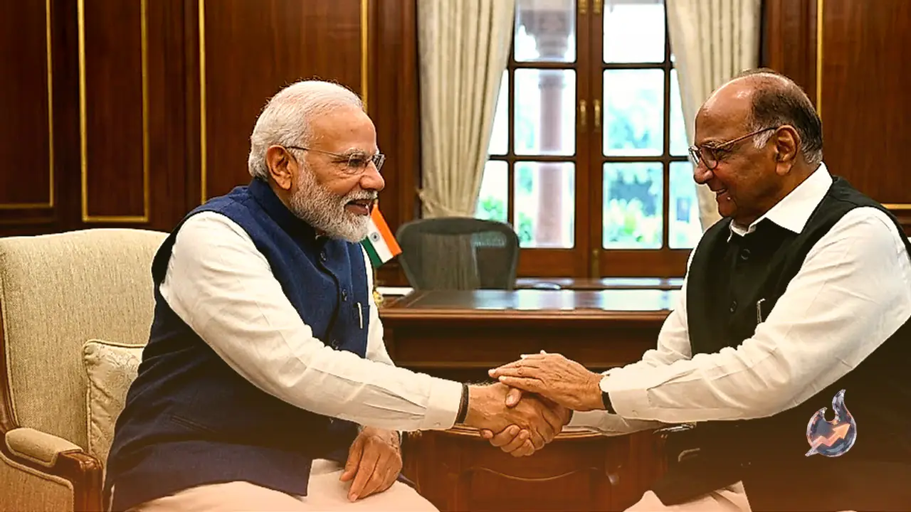 The Grey Area of Politics: Modi and Pawar's Warm Handshake Behind Closed Doors Rattles INDIA Alliance Amid Delhi Lathi Charge