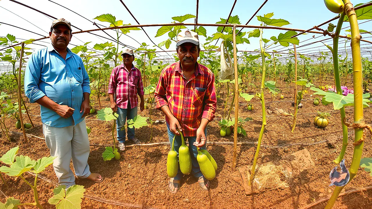 Smart Trellis and Mulching Techniques Yield Solid Bitter Gourd Harvest for Bokaro Farmer