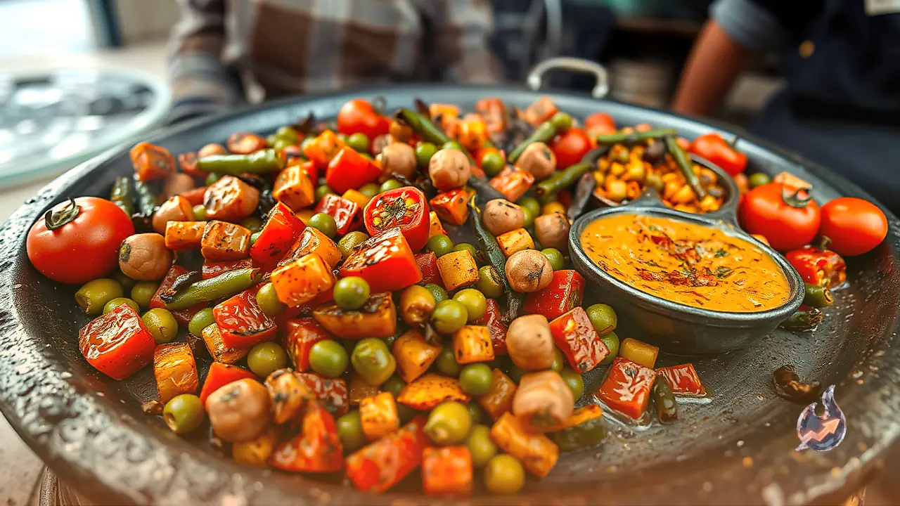 Smoky Roasted Tomato and Green Pea Bharta Cooked in Mustard Oil