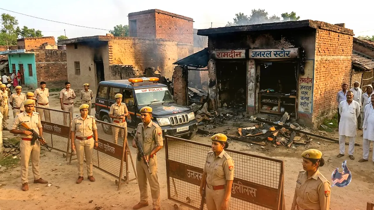 Brutal Murder in Santkabirnagar Village Sparks Arson, Police Deployed Amid Tensions