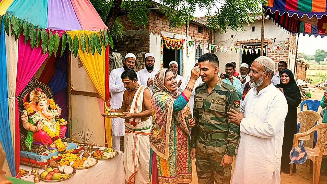 लगातार चार विफलताओं के बाद सेना में भर्ती हुआ बेटा, आंध्र प्रदेश के मुस्लिम दंपति ने पंडाल सजाकर की गणपति पूजा