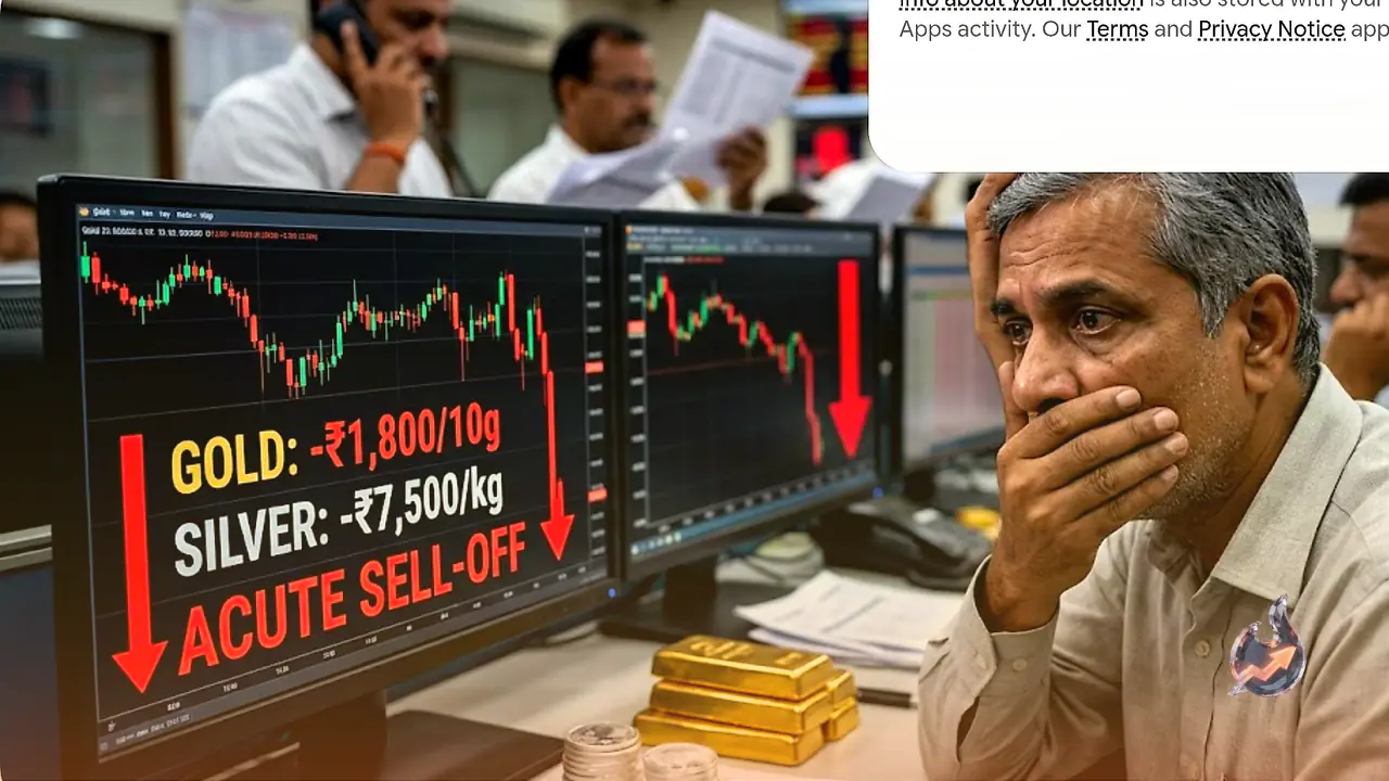 सोना-चांदी में बड़ी गिरावट: सोने के भाव में 1,800 रुपये और चांदी में 7,500 रुपये की भारी कमी