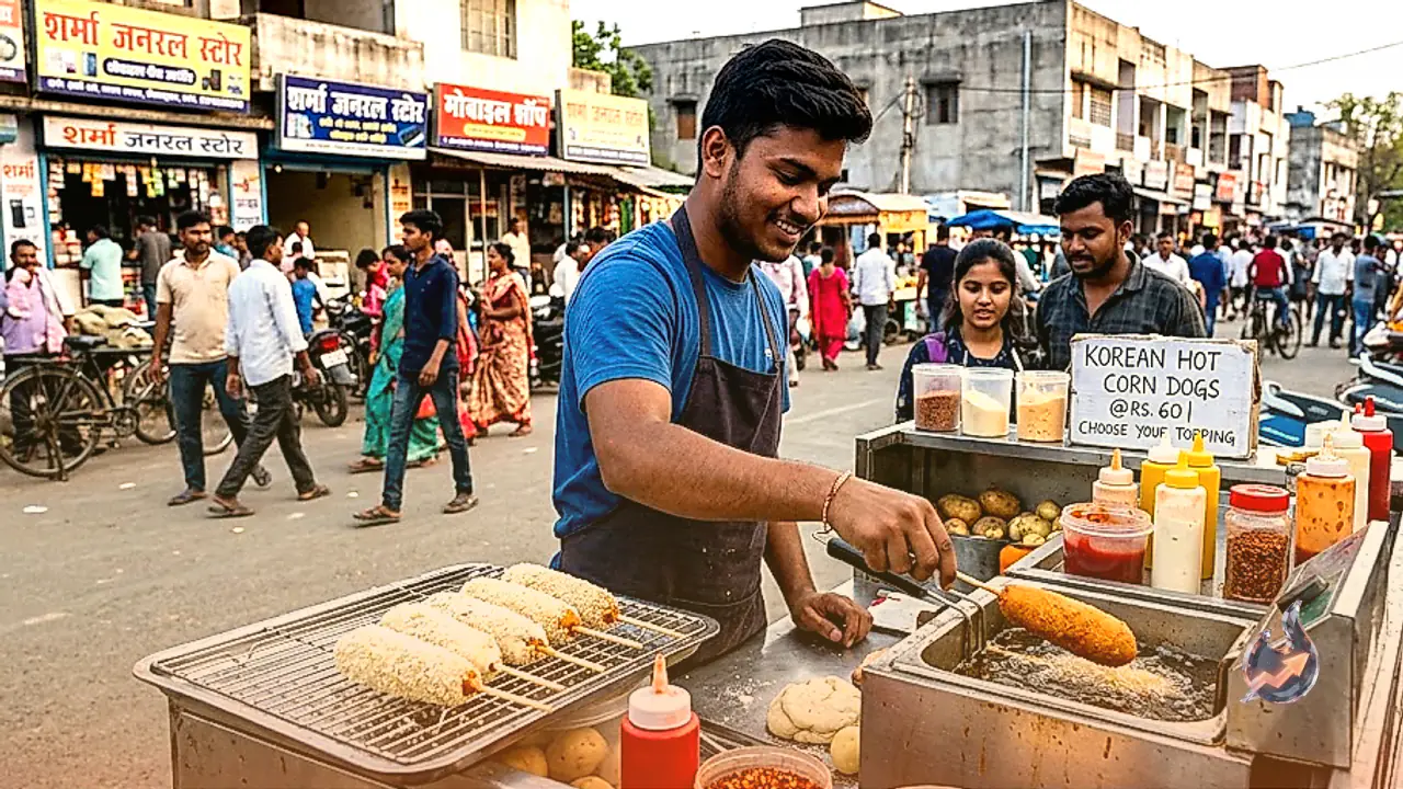 सोशल मीडिया से सीखा कोरियन स्ट्रीट फूड, बोकारो के सेक्टर-4 में विशाल का हॉट कॉर्न डॉग स्टॉल हुआ हिट
