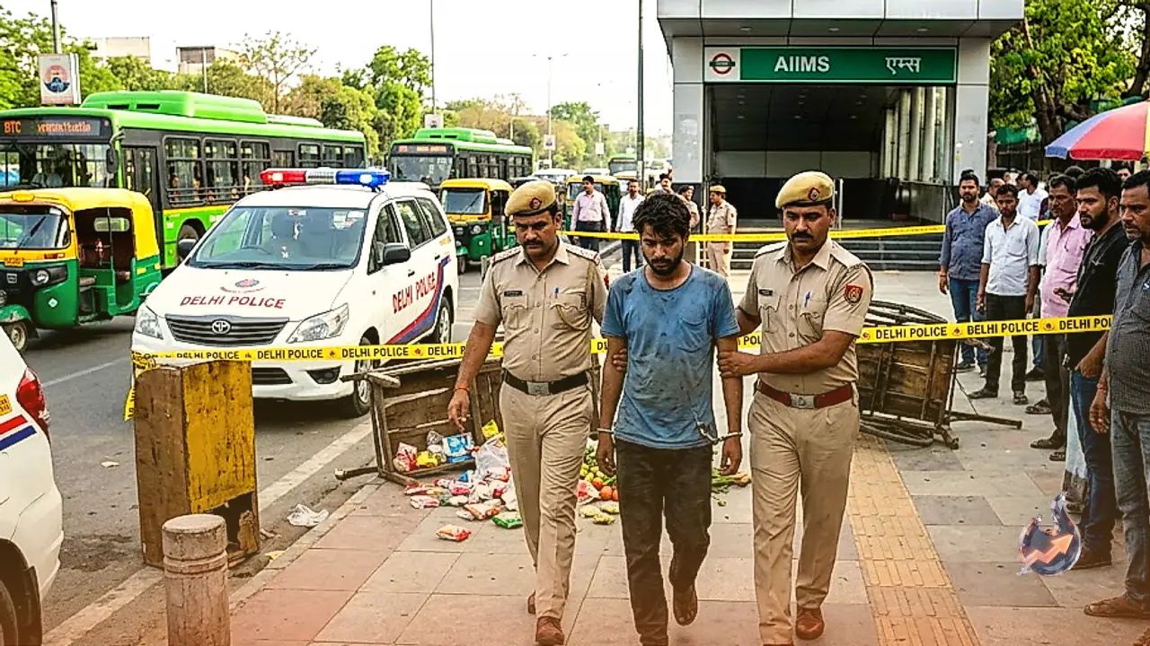 दक्षिण दिल्ली में एम्स मेट्रो स्टेशन के पास बेल्ट से गला घोंटकर विक्रेता की हत्या, आरोपी गिरफ्तार