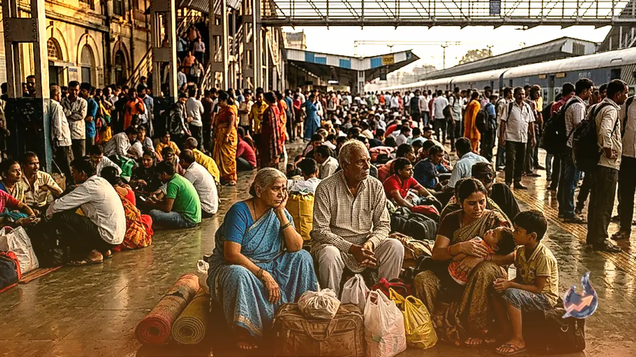 South Gujarat Deluge Strands Thousands at Vadodara Junction Amid Railway Apathy