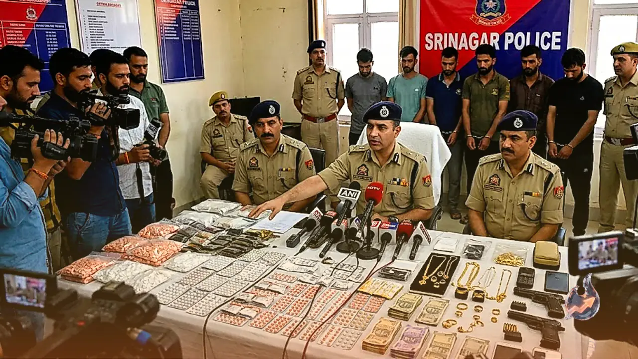श्रीनगर पुलिस ने अंतर-राज्यीय ड्रग और हथियार सिंडिकेट पकड़ा, आठ लोग हिरासत में