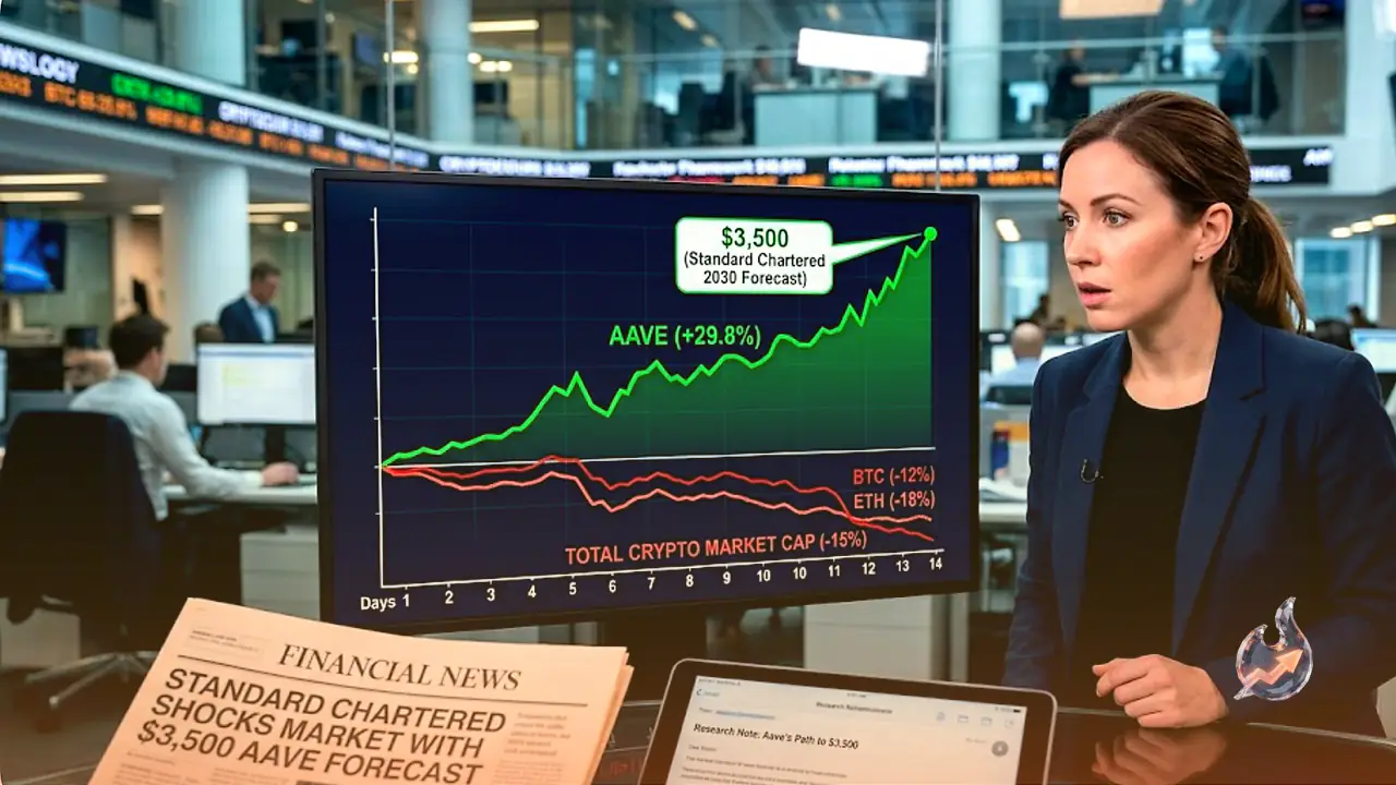 Aave Defies a Sinking Market, Jumping 30% on Standard Chartered's $3,500 Call