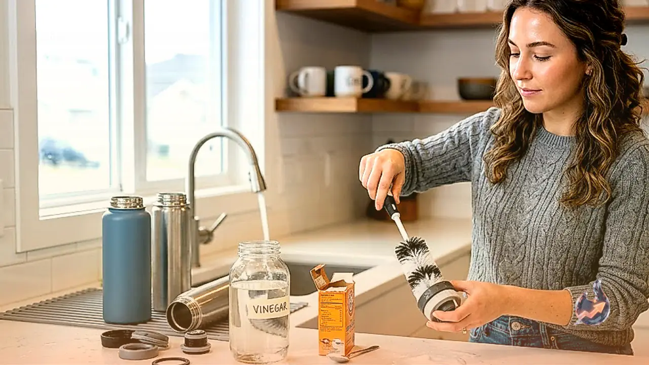 Struggling With Smelly Stainless Steel Bottles: Clean Hidden Lids and Inner Corners With Vinegar and Baking Soda