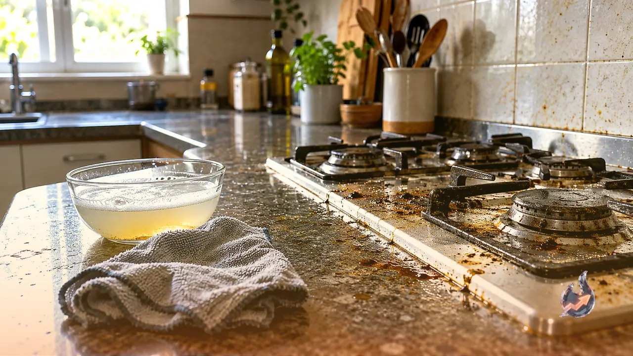 Struggling With Stubborn Kitchen Grease And Dirt, Here Is A Simple Trick To Clean Your Slab In Minutes