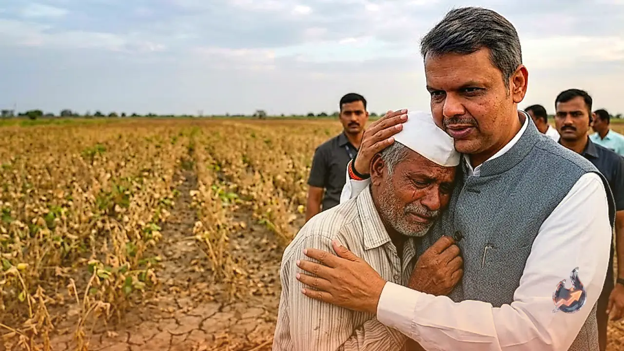 Maharashtra Drought: Devendra Fadnavis Embraces Weeping Farmer in Latur as Crop Losses Deepen Across 18 Districts