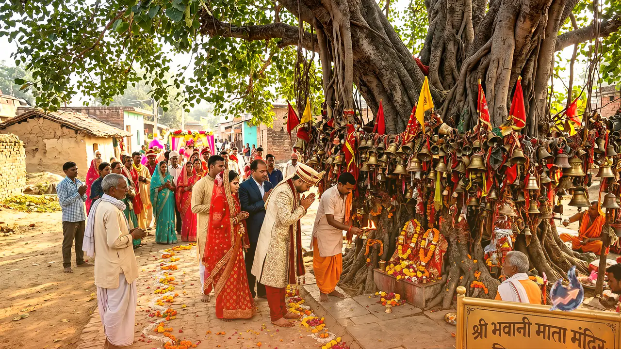 सुल्तानपुर के मिश्रपुर पुरैना गांव में पीपल के पेड़ तले विराजती हैं भवानी माता, हर बारात के लिए यहां माथा टेकना है जरूरी
