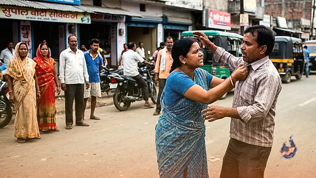 सुपौल में दूसरी शादी के आरोप पर सड़क पर हंगामा, पत्नी ने पति का कॉलर पकड़कर पीटा