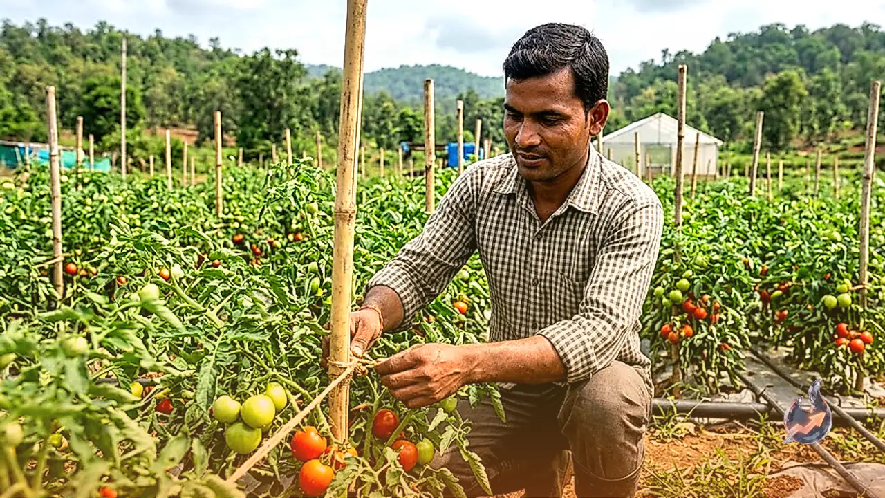 Post Graduate Youth in Surguja Beats Unemployment by Cultivating Tomatoes Using Modern Farming Techniques on Vacant Land