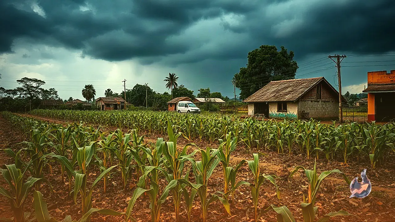 Violent Winds and Rain Flatten Standing Maize Fields in Surguja