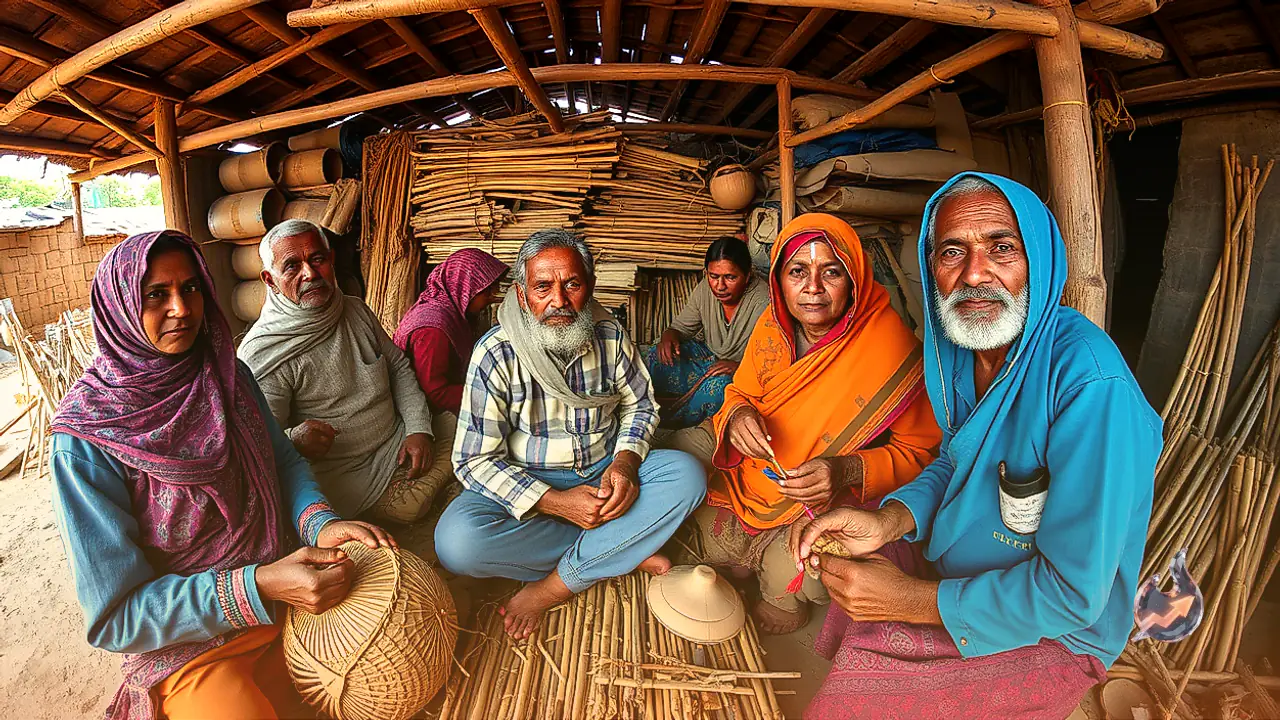 Surguja Resident Chamru Manjhi Crafts Bamboo Items for Fifty Years