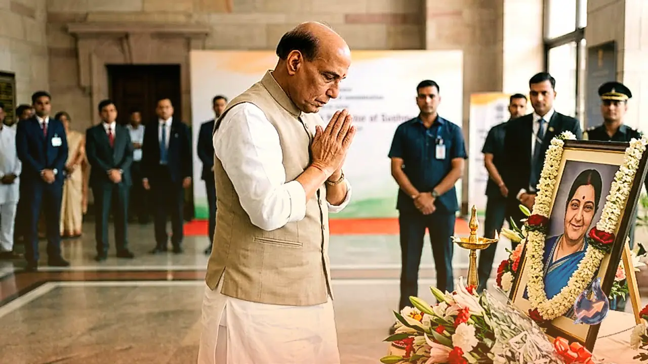 Rajnath Singh Pays Rich Tributes to Sushma Swaraj on Her Death Anniversary, Recalls Her Empathetic Leadership