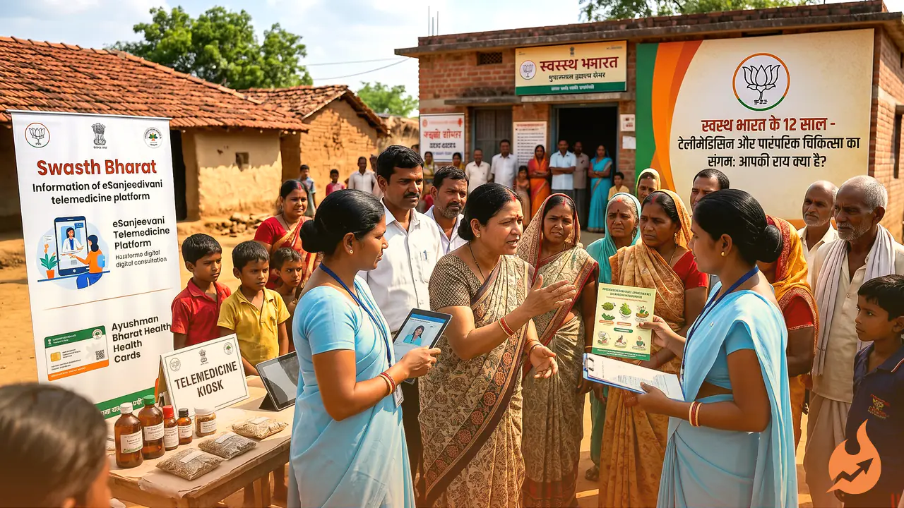 12 Years of Swasth Bharat: BJP Spotlights Telemedicine and Traditional Medicine, Asks Citizens to Weigh In