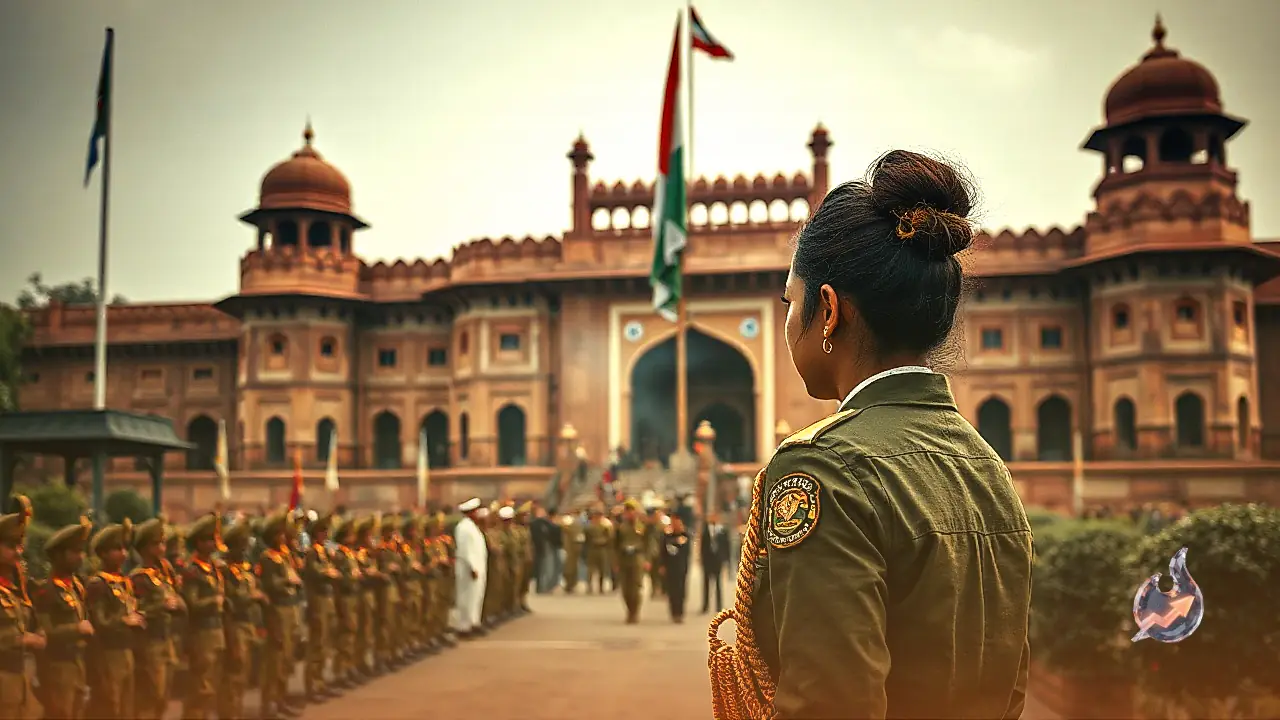 Captain Sonia Singh Chauhan Assists PM Narendra Modi at Red Fort Independence Day Flag Hoisting