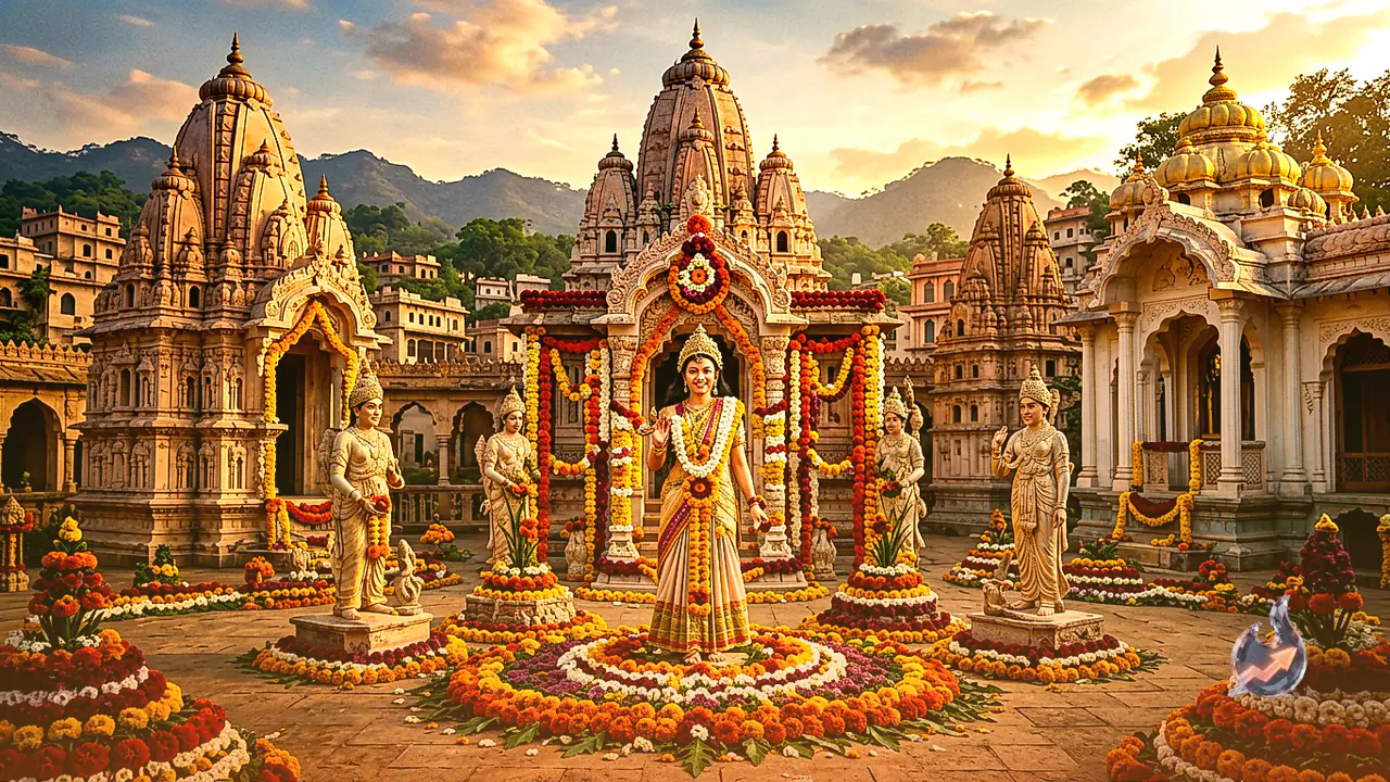 Mirzapur Temples Decked in Tricolor Flowers for Independence Day as Devotees Flock to Vindhyavasini Shrine