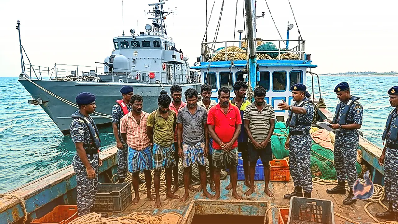 Sri Lankan Navy Detains Nine Indian Fishermen Near Talaimannar Amid Border Dispute