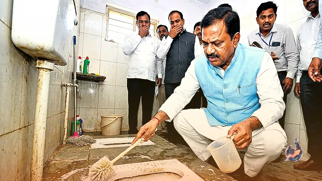 तेलंगाना के मंत्री जुपल्ली कृष्णा राव ने औचक निरीक्षण में गंदा शौचालय मिलने पर खुद की सफाई, अधिकारियों को दी चेतावनी