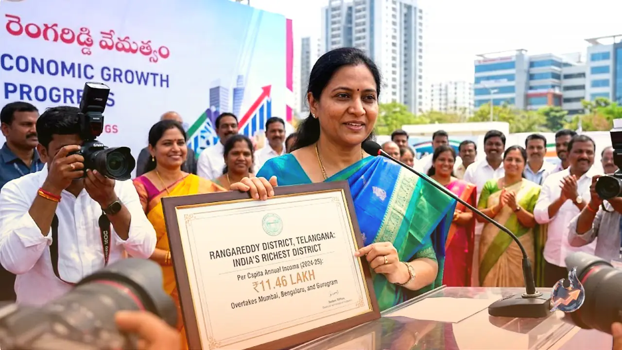 Telangana's Rangareddy overtakes Mumbai, Bengaluru and Gurugram to become India's richest district, earning ₹11.46 lakh per person