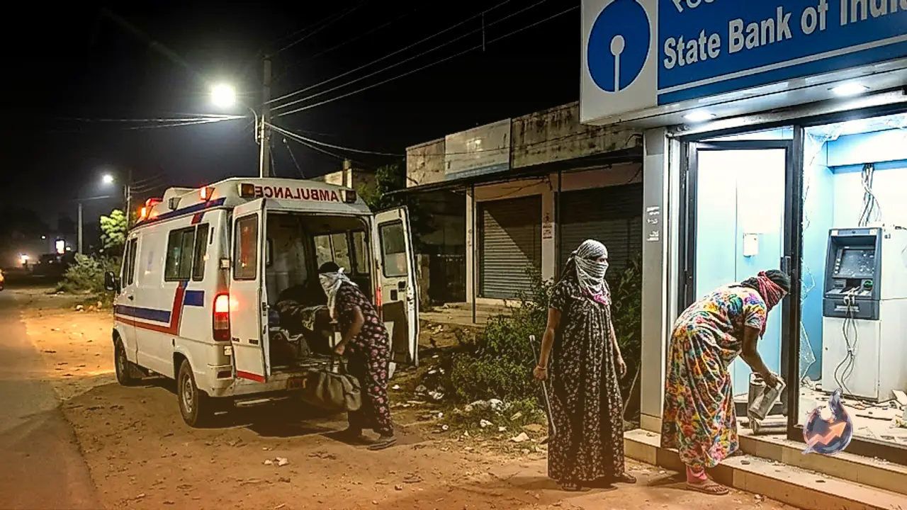 Thieves in Nighties and Ambulance Loot State Bank ATM in Telangana
