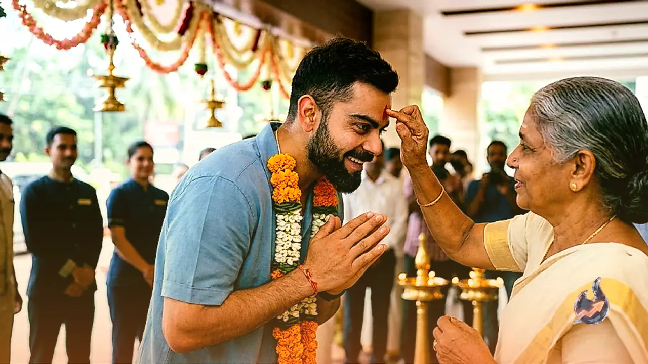 तिरुवनंतपुरम में वेस्टइंडीज वनडे सीरीज से पहले दिखा विराट कोहली का पारंपरिक अंदाज
