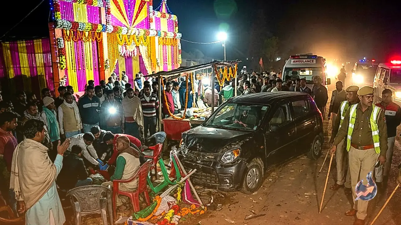 Three Dead and Four Injured After Speeding Car Runs Over People Outside Durga Puja Pandal in Balrampur, Uttar Pradesh