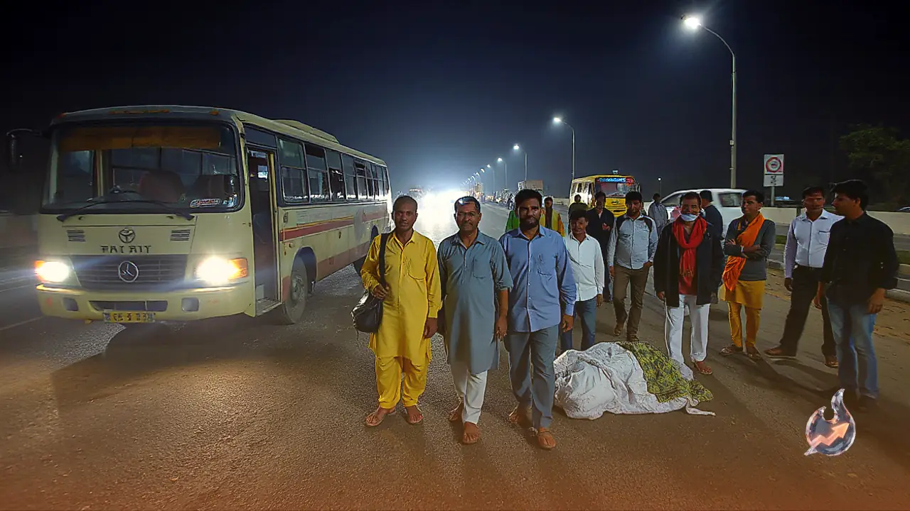 Three Pilgrims Dead and 25 Injured as Tourist Bus Collides with Trailer near Bagru on NH-48