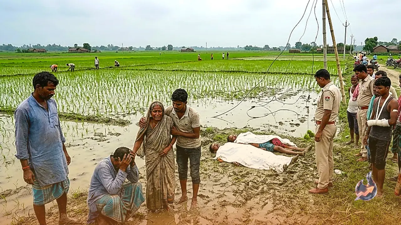 सीतामढ़ी के धान के खेत में करंट लगने से दंपति सहित तीन ग्रामीणों की गई जान, कई झुलसे