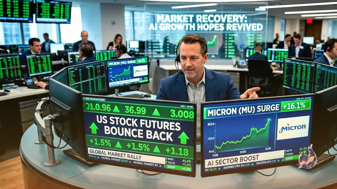 After Three Straight Losses, US Stock Futures Bounce Back on a 16% Micron Surge