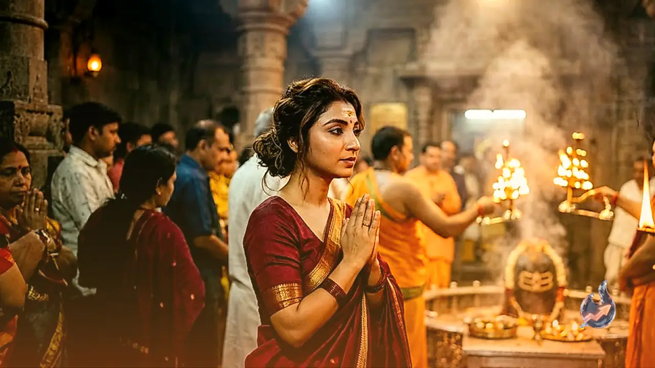 TV Actress Neha Marda Attends Morning Bhasma Aarti at Mahakaleshwar Temple in Ujjain