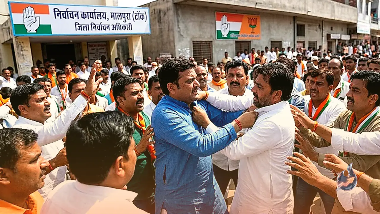 Political Showdown Erupts in Malpura Over Nomination Withdrawal as Rival Workers Clash