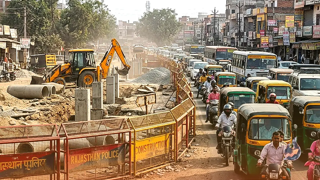 Traffic hit in Bharatpur due to ongoing development projects, know route conditions before leaving home