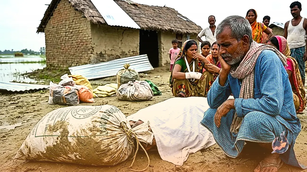 Tragic Accident During Flood Relief In Saran As Dropped Ration Packet Kills 58-Year-Old Villager