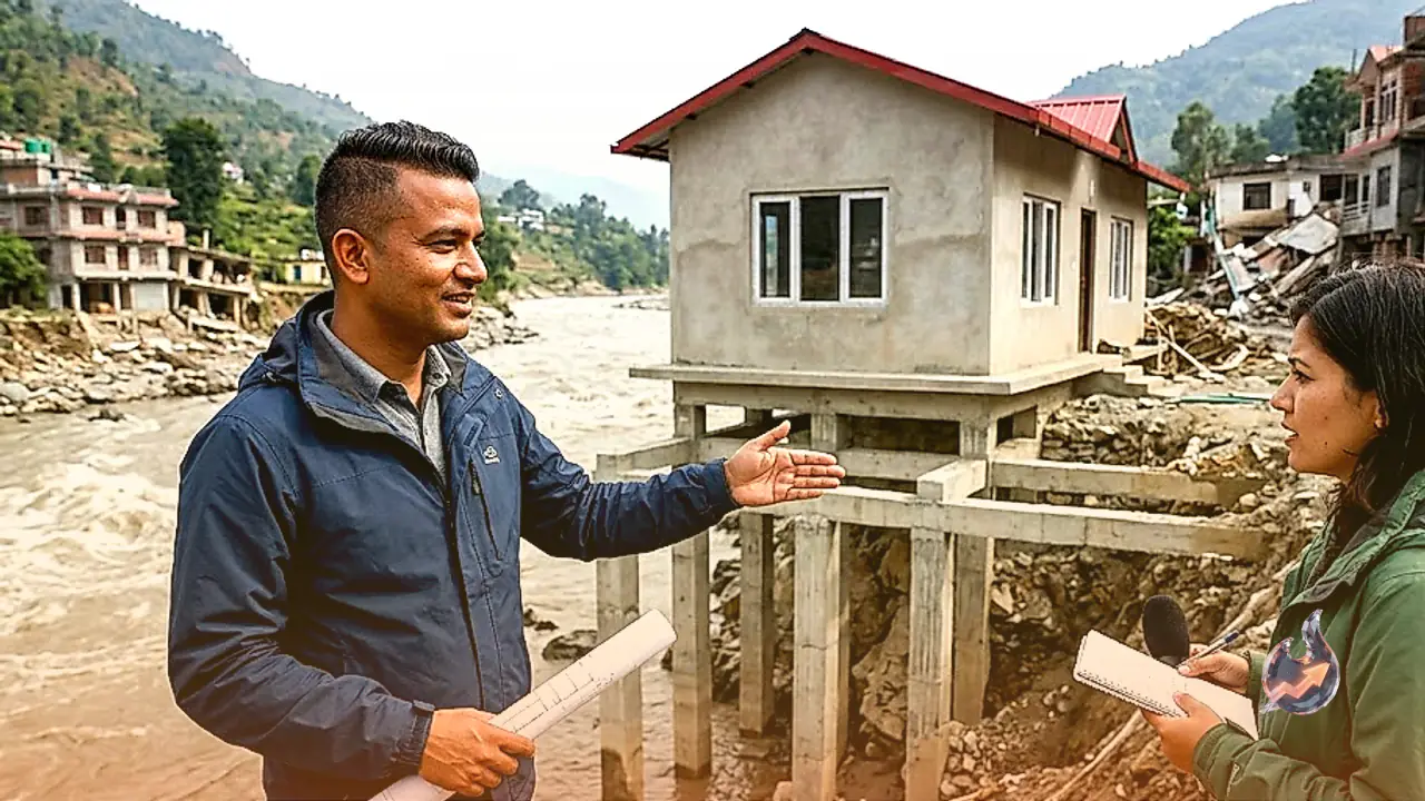 How Pile Foundations and Cross Beams Kept a Solitary House Standing in Trishuli River Floods