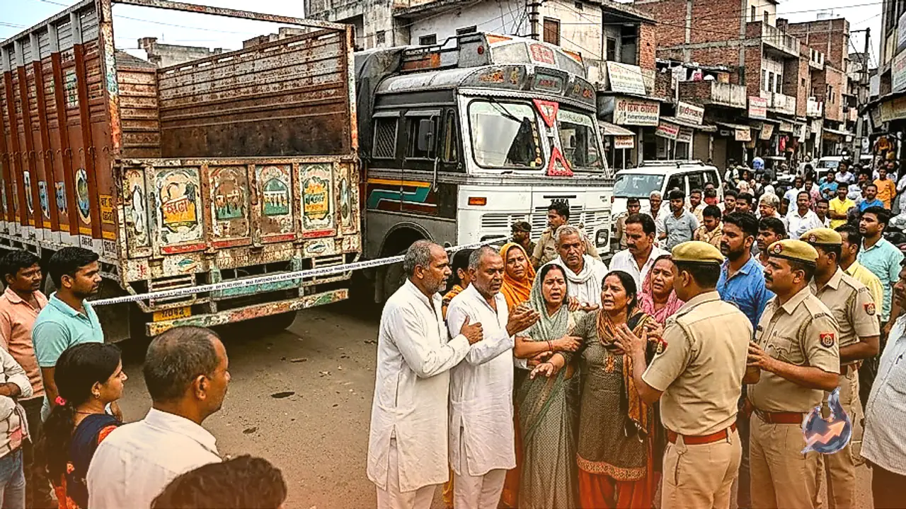 कानपुर में सफाई के दौरान दो भारी वाहनों के बीच पिसकर ड्राइवर की दर्दनाक मौत