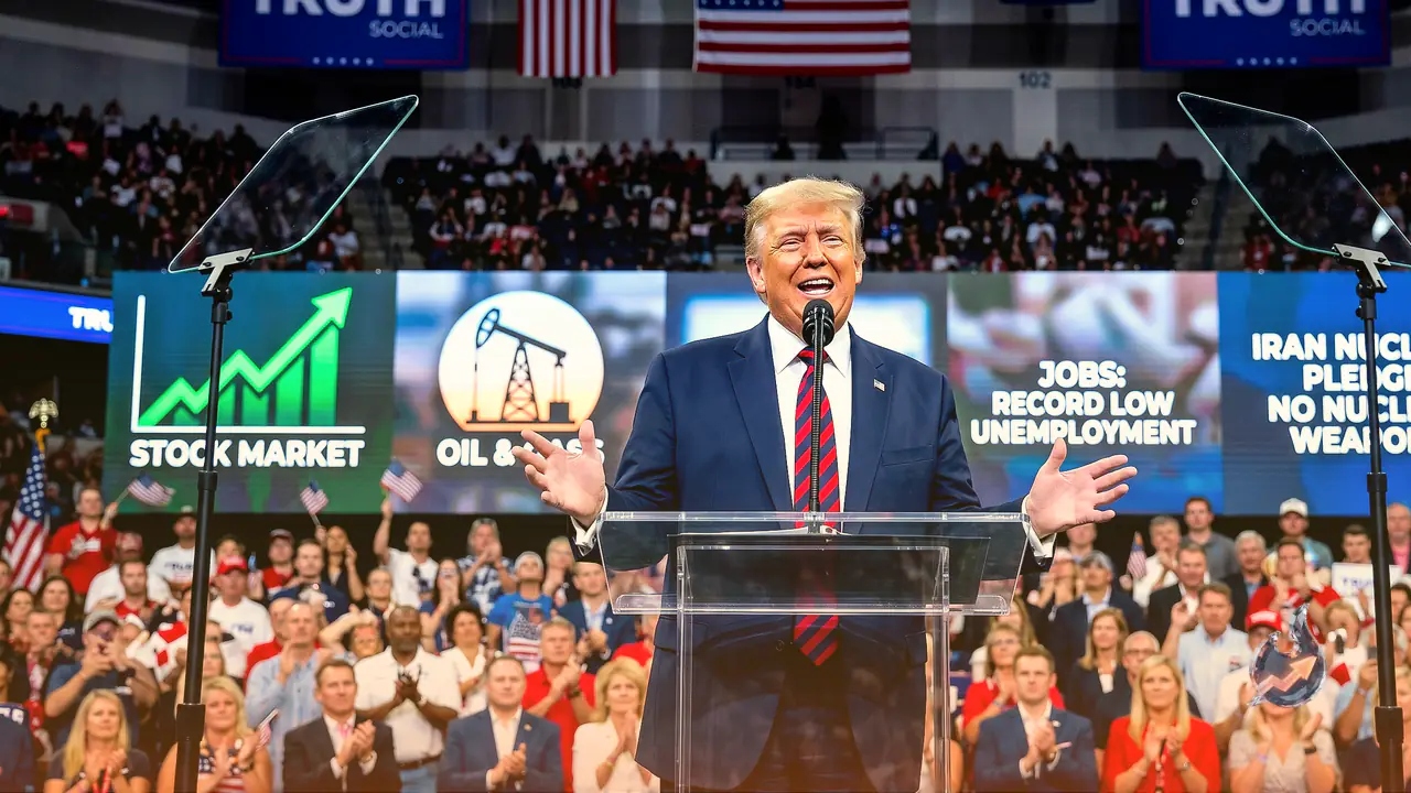 Trump Claims Oil, Jobs, Stock Gains and an Iran Nuclear Pledge in a Sweeping Truth Social Victory Post