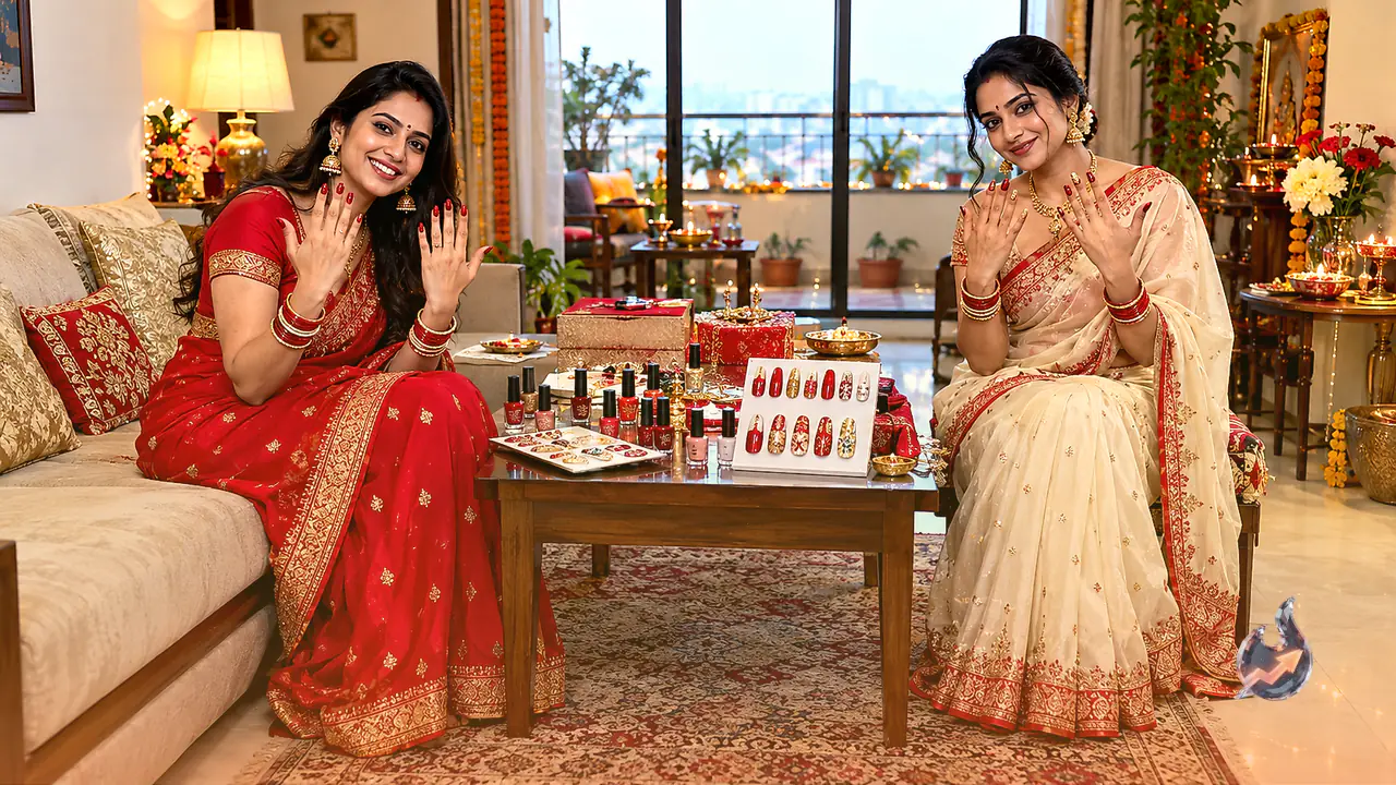 Try These 6 Gorgeous Nail Art Designs for Karva Chauth to Match Your Saree and Shine in Just 10 Minutes at Home