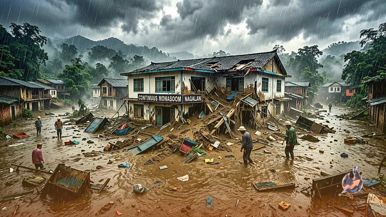 Nagaland DTO Office Collapses in Tuensang After Massive Landslide Triggered by Continuous Rainfall