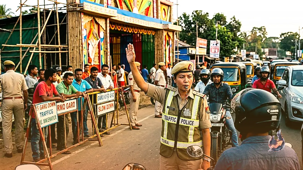 तुरा में दुर्गा पूजा को लेकर प्रशासन सतर्क, सुरक्षा और ट्रैफिक नियमों पर जोर
