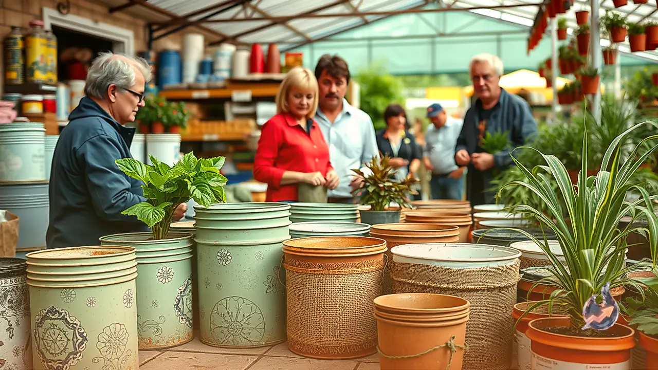 Turn Old Household Tins and Buckets into Stylish Planters with Paint and Jute
