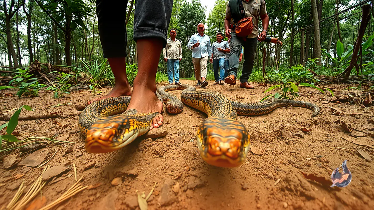 Two 10-Foot Pythons Emerge in Rajsamand Farm Fields, Forest Department Teams Rescue and Release Reptiles