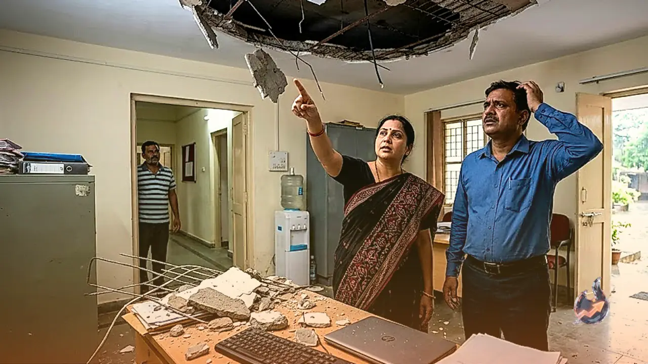 उदयपुर का खेरवाड़ा सामुदायिक स्वास्थ्य केंद्र बना मौत का जाल, गिरी छत की पपड़ी