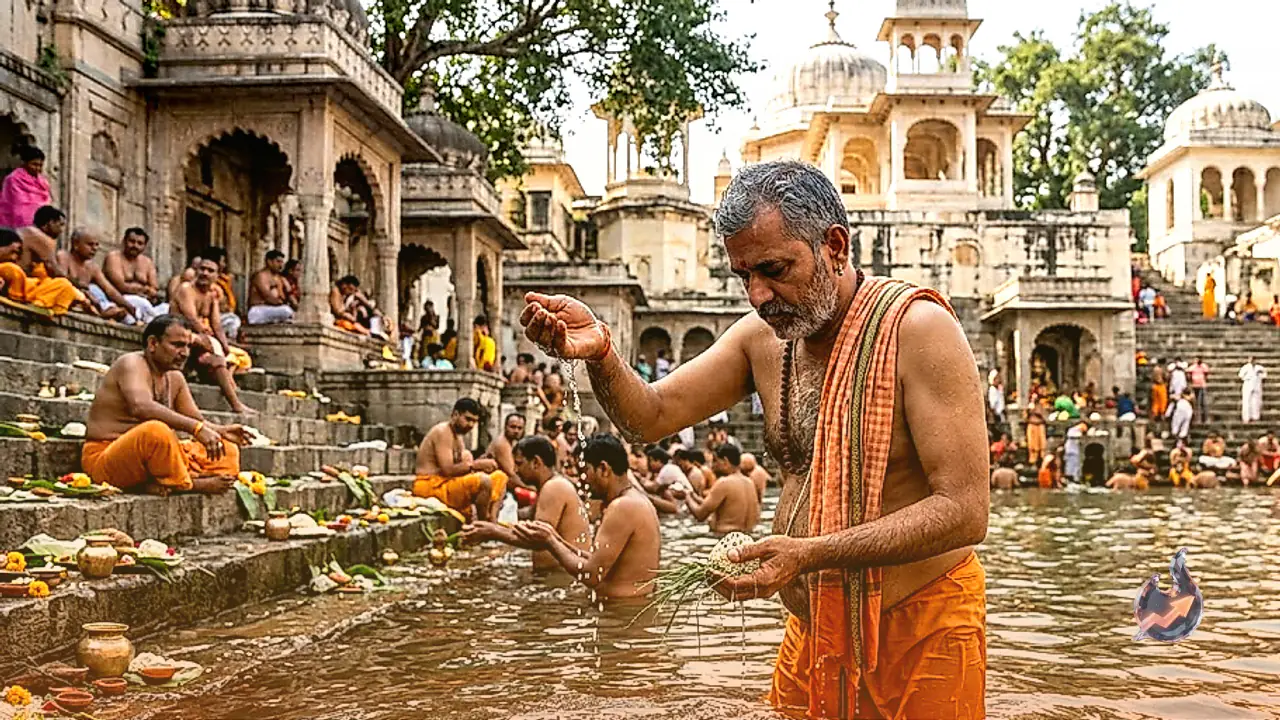Devotees Gather at Udaipur's Historic Gangu Kund for Pitru Tarpan Rooted in Centuries-Old Mewar Tradition