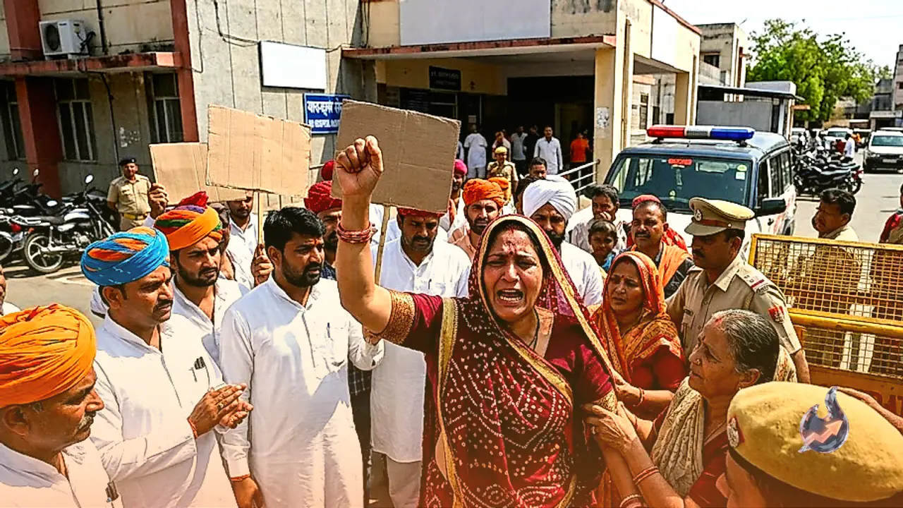 उदयपुर के कपिल विहार में आपसी रंजिश के कारण महिला को कार से कुचला, उर्मिला कुंवर की मौत के बाद मोर्चरी पर करणी सेना का भारी प्रदर्शन