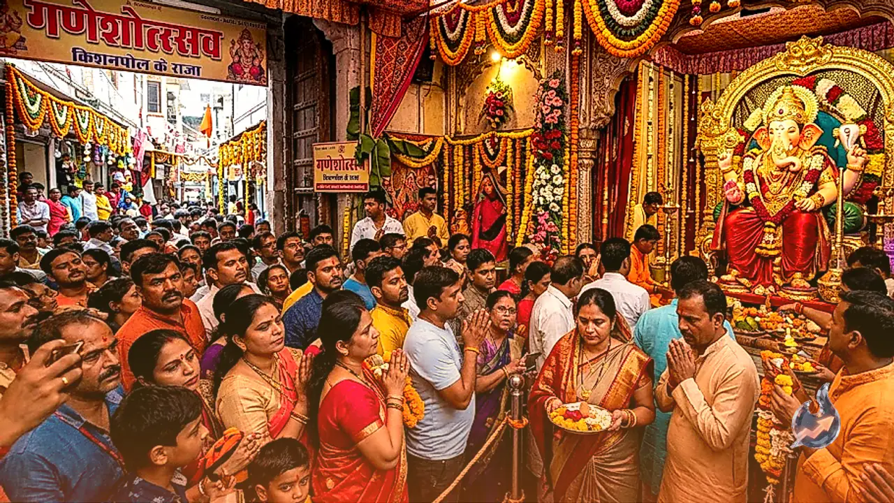 उदयपुर में तिरुपति बालाजी के अलौकिक रूप में सजे गणपति, किशनपोल के राजा के दर्शन को उमड़े श्रद्धालु
