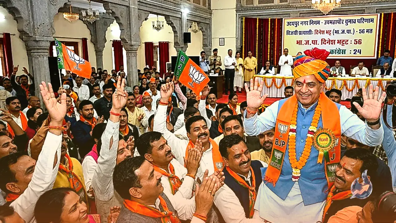 उदयपुर नगर निगम में उप महापौर चुनाव: भाजपा के दिनेश भट्ट 56 वोटों के साथ विजयी, कांग्रेस प्रत्याशी को 24 मत