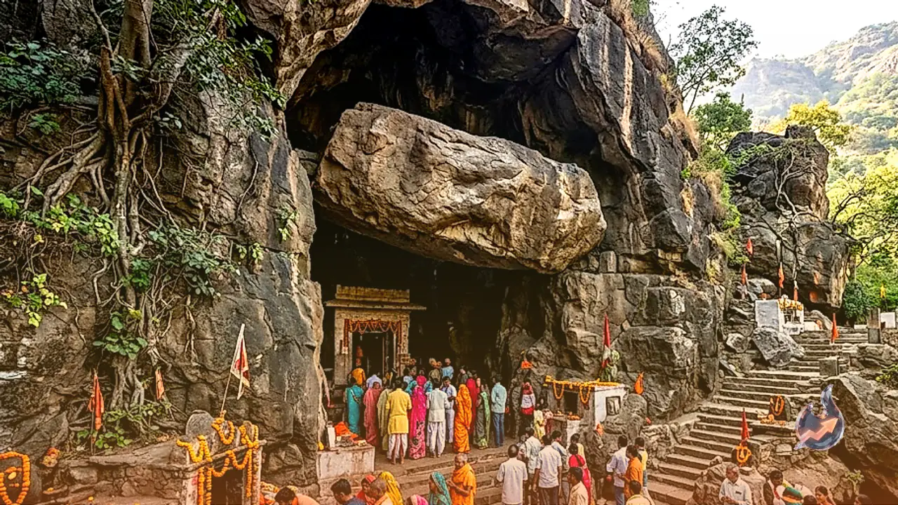 Unique Amreshwar Mahadev Temple nestled in Sirohi hills features a massive floating rock